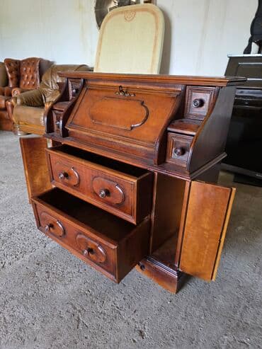 Furniture: Elegantan drveni sekreter sto sa preklopnom radnom površinom, idealan — 3