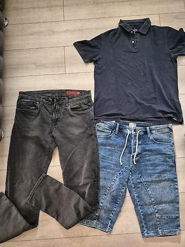 muske teksas kosulje prodaja: Muški paket odeće – razni komadi, veličina uglavnom XL/L Sadržaj — 4
