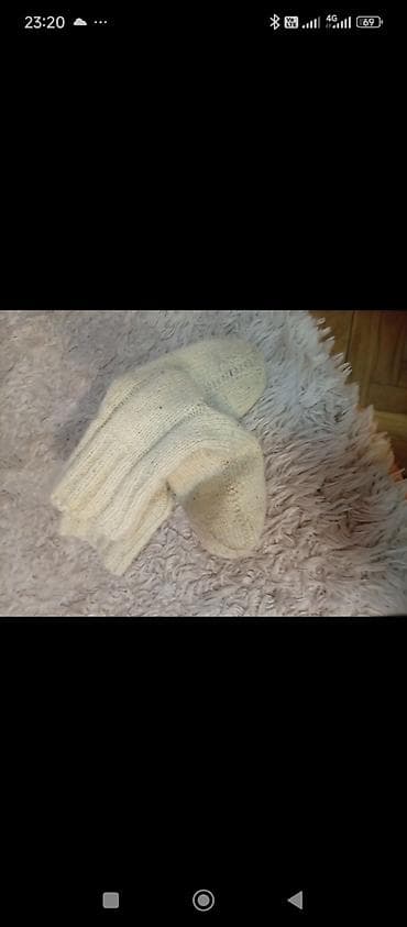 Headgear: Pletenе vunene čarape – ručni rad - Materijal: prirodna vuna, mekana — 4