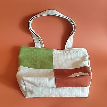 torbe od platna: Torba – ručni rad, patchwork dizajn - Materijal: čvrsto platno/keper — 4