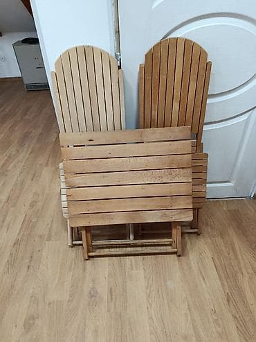 pokretna stolica: Prodajem baštenski drveni sto i dve stolice, do sada nekorišćene — 8