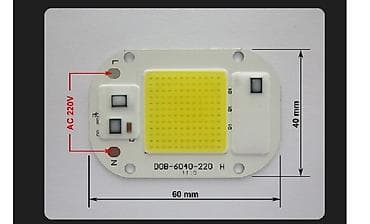 COB LED čip 20W, 220V – hladno bela svetlost Specifikacije: - Tip