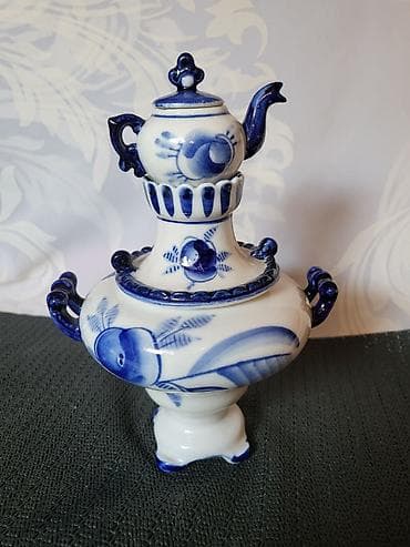 Home & Garden: Kompletan ukrasni samovar Gzhel USSR iz 70ih.godina. Originalni ruski — 9