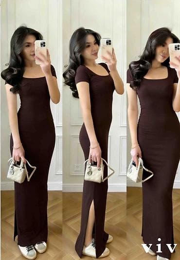 david jones beograd: ❤️Ribana maxi haljina s kratkim rukavima i četvrtastim izrezom. ✅ — 3