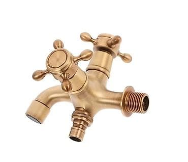 Ostali proizvodi za kuću: Retro zidna slavina sa dva izlaza – antik bronza - Materijal: mesing — 6
