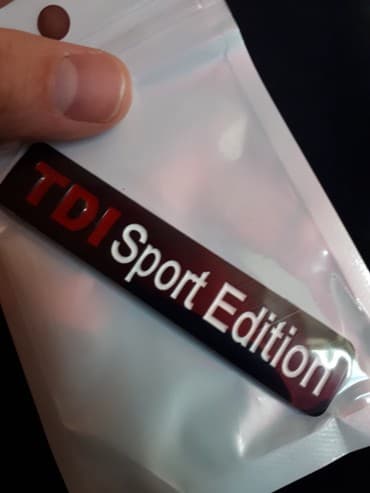 Tuning oprema: Samolepljiva metalna pločica - TDI Sport Edition - Crna Samolepljiva — 5