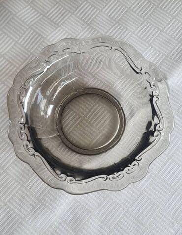 Prateća kuhinjska oprema: Tacna od sivog stakla za slatko, prečnik 12 cm — 2