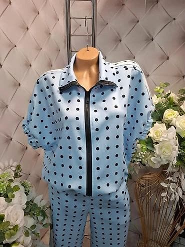 cipele ruma: Damski komplet sa tufnama – bluza sa rajsferšlusom i široke pantalone — 6