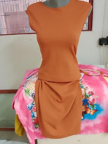 ZARA WOMAN elegantna haljina bez rukava u toploj terakota/narandžastoj