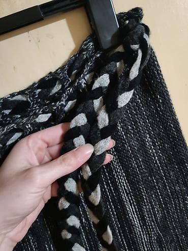 svilene marame mona: Pletena suknja sa vezivanjem - Ručno pletena suknja u tamno — 3