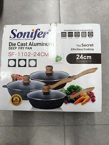 Alati i mašine: Tiganj Sonifer SF-1102, prečnik 24 cm - Duboki tiganj od livenog — 4