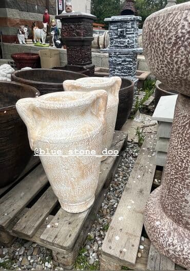 Dekorativne vrtne amfore – set velikih saksija - Materijal: liveni