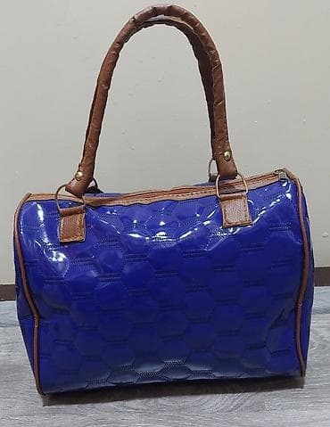 royal plava haljina: Torba – ženska rukohvatna torba/mini putna torba - Materijal: sjajna — 4