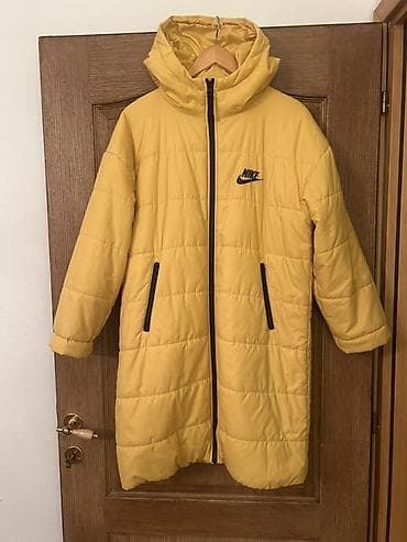 krem sako: Nike ženska duga zimska jakna s kapuljačom – žuta Nošena jednu sezonu — 3