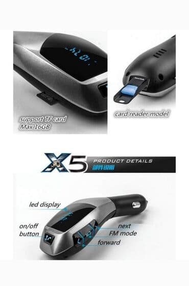 Cena 1450 din Bluetooth FM Transmiter model X5, izuzetan uređaj za