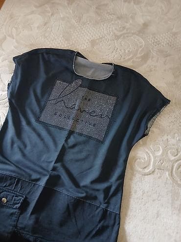 majice v izrez: Ženski komplet – majica i trenerka (crna) - Dvodijelni komplet u — 2