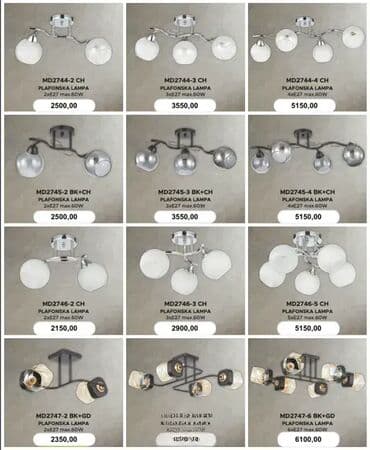 podne lampe polovne: Plafonjera, bоја - Srebrna, Novo — 2