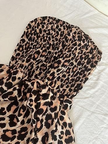 muska odela krusevac: Haljina bez bretela sa leopard printom - Model: duga, lepršava — 6