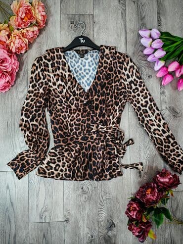 Košulje: M (EU 38), Saten, Leopard, krokodil, zebra, bоја - Braon