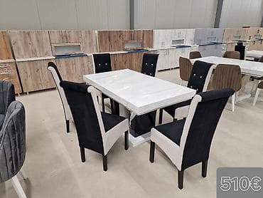 trpezarijske stolice krusevac cena: Trpezarijski set – sto sa 6 stolica - Moderan pravougaoni sto sa — 4