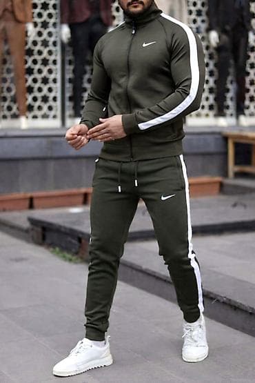 Nike muška trenerka maslinasta sa belim linijama NOVO Novo Mokra na lalafo.rs Nike muška trenerka maslinasta sa belim linijama NOVO Novo Mokra