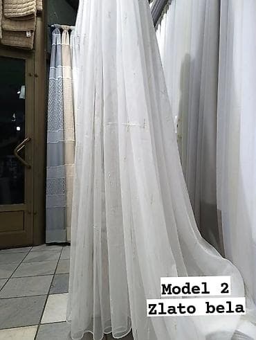 beli ormar: Zavese – dekorativni veo od lagane, providne tkanine - Model 3: fino — 7