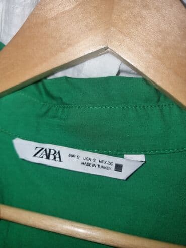 crop top c a: Zara, S (EU 36), Cotton, Single-colored, color - Green — 1