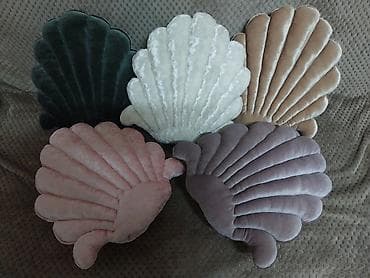 3d čipka: Ukrasni jastuci u obliku školjke - Materijal: mekani baršun sa nežnim — 1