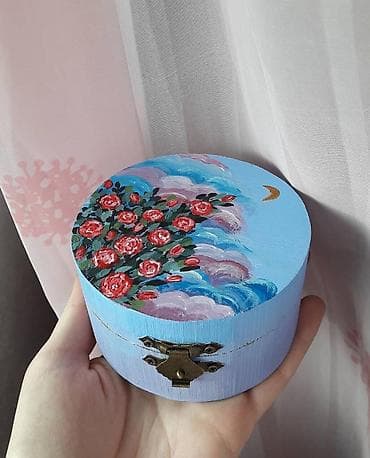 Paintings & Picture frames: Jewelry box, Wood, color - Light blue, New — 2