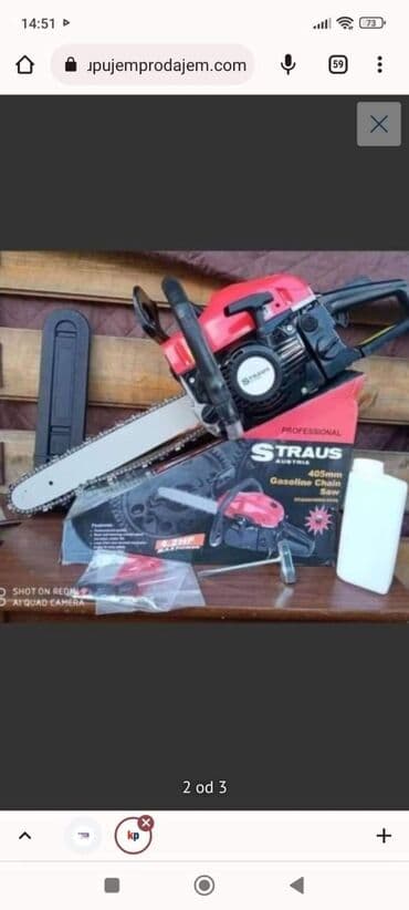 motorna testera titan 610: Motorna testera Straus 4.2HP Karakterisitke: - Mac : 40cm- Snaga — 1