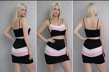 komplet letnji: Dvodijelni damski komplet – crop top i mini suknja - Kroj: uski — 3