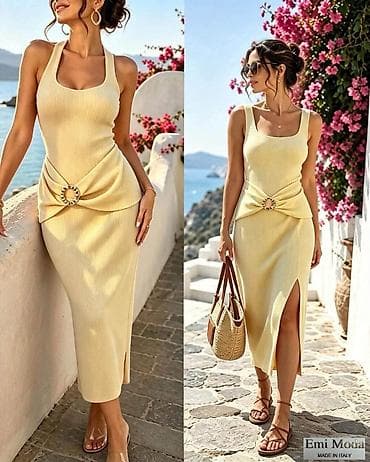 Ribana midi haljina Emi Moda – Made in Italy - Elegantna, pripijena