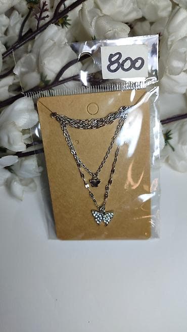 novi iqos: Slojevita ogrlica sa privescima leptira - Set od tri lančića u jednoj — 1