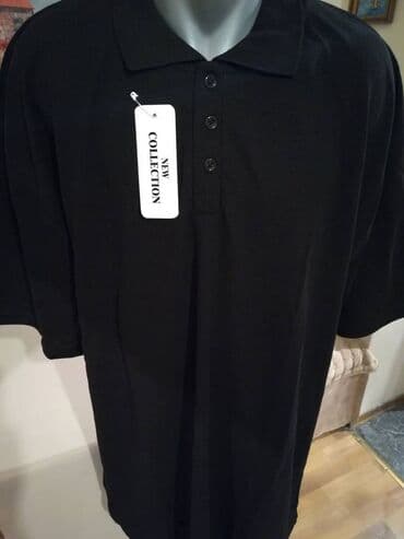 trikotazne pantalone: Nova muska pamucna majica sa kragnom Elephant Crna 6XL. Vrlo dobra — 4