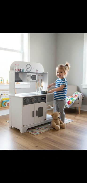 Drvena dečija kuhinja – komplet sa priborom - Dimenzije: 80 cm na lalafo.rs Drvena dečija kuhinja – komplet sa priborom - Dimenzije: 80 cm