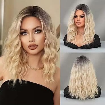 studio lady n: Perika – talasasta lob frizura, ombre blond - Stil: srednja dužina — 3