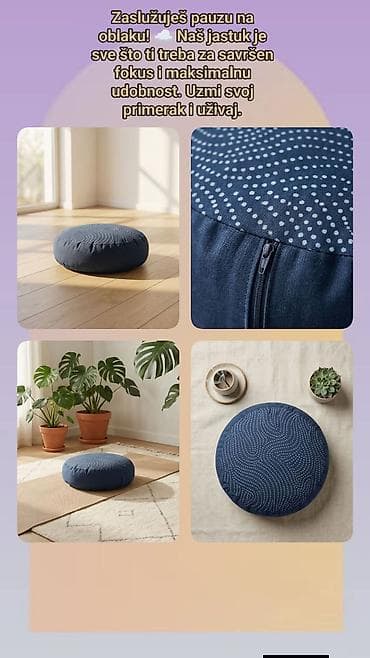 beko grejna tela: Okrugli jastuk za meditaciju i sedenje – duboko plave boje sa — 1
