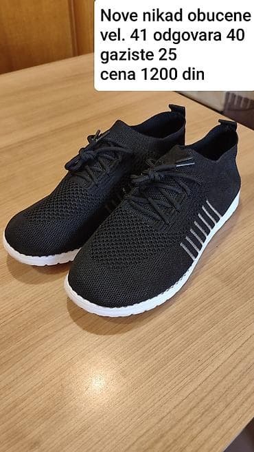 borbene patike: Crne lagane patike – broj 41 - Gornjište: prozračna pletena mrežica — 1