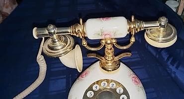 Pegle za veš: Retro fiksni telefon sa cvetnim motivima i zlatnim detaljima - Tip — 5