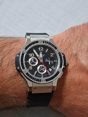 zlatni lanac 3 pa 1: Hublot Big Bang – muški hronograf sat - Kućište od nerđajućeg čelika — 1