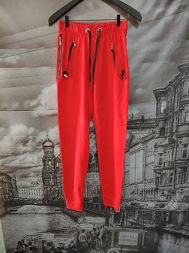 prsluk s: Crvene sportske pantalone/joggeri - Boja: intenzivno crvena - Kroj — 1