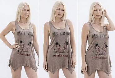 mustikla sa filterom: Ženska majica-tunika bez rukava - Kroj: opušten, dužina do sredine — 1