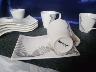 solje za caj: Vintaz,nove roland,nemacke solje za kafu. Solje pun porcelan — 12
