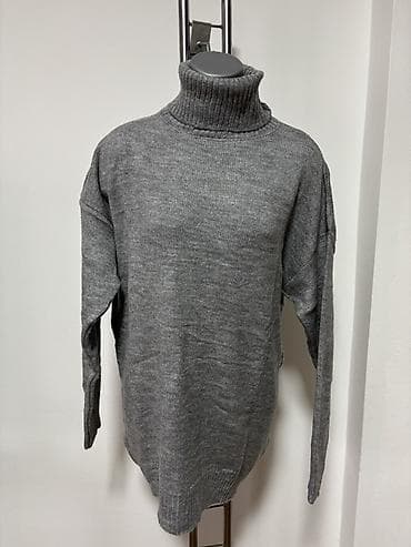 Men's Clothing: Ženski pleteni džemper sa rol-kragnom - Boja: tamnosiva (melanž) - — 4