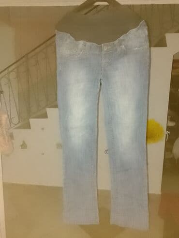 push up pantalone: Trudničke farmerice, pamučni elastični pojas, gumom se podešava — 2