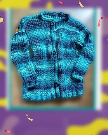 dzemper na engleskom: Unikatan ručno pleteni džemper na kopčanje, NOV, veličina XL -izuzetno — 1