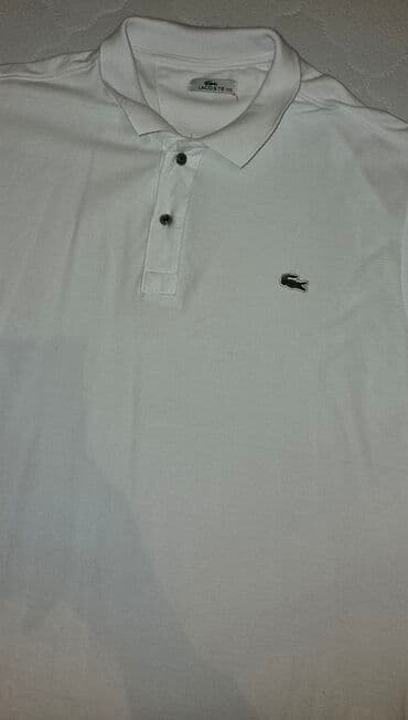 Trenerke: Majica na kratke rukave, 3XL, Lacoste, bоја - Bela, Pamuk — 1