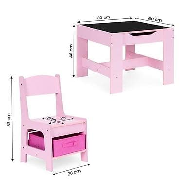 kupujem prodajem stolice: Dečiji set sto i 2 stolice sa tablom za pisanje Pink ECOTOYS Šifra — 7