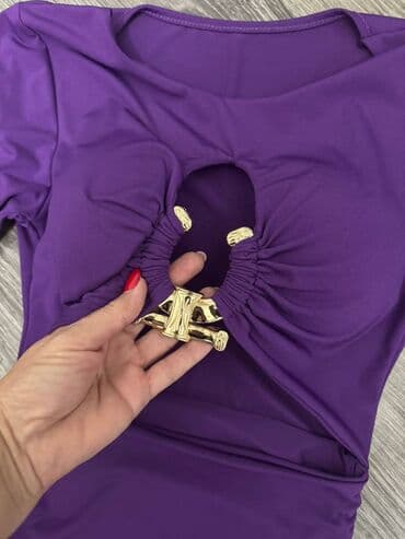 srebrna haljina kakve cipele: S (EU 36), color - Purple, Evening, Long sleeves — 3