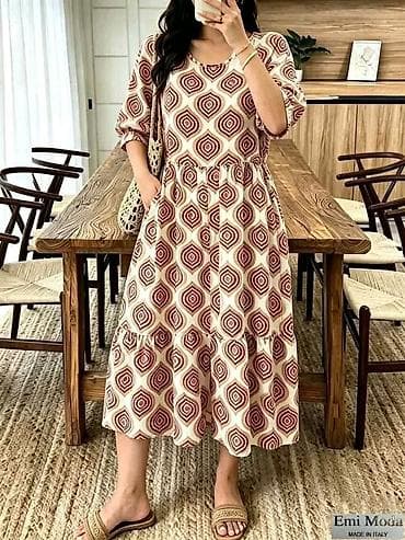 bele boho haljine: Letnja midi haljina Emi Moda – Made in Italy - Kroj: midi dužina — 8